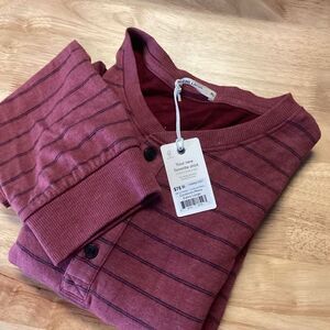 NWT Men’s Marine Layer Long Sleeved Henley -‎ XLarge- Maroon/Navy